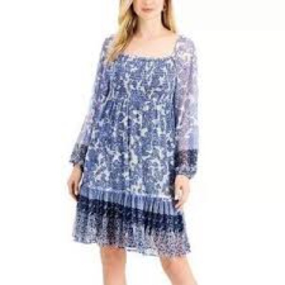 Taylor Floral Blue Dress - 4
